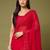 Red women embellished sequinned poly georgette designer saree