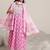 women ethnic motifs printed panelled thread work kurta with churidar & with dupatta