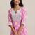 women ethnic motifs printed panelled thread work kurta with churidar & with dupatta