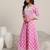 women ethnic motifs printed panelled thread work kurta with churidar & with dupatta