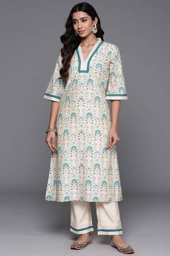 women floral printed regular kurta with trousers