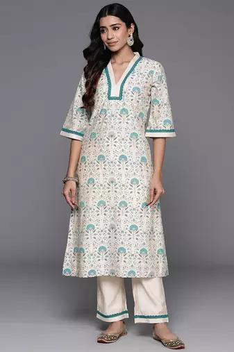 women floral printed regular kurta with trousers