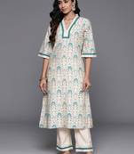 women floral printed regular kurta with trousers