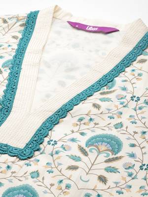 women floral printed regular kurta with trousers 2