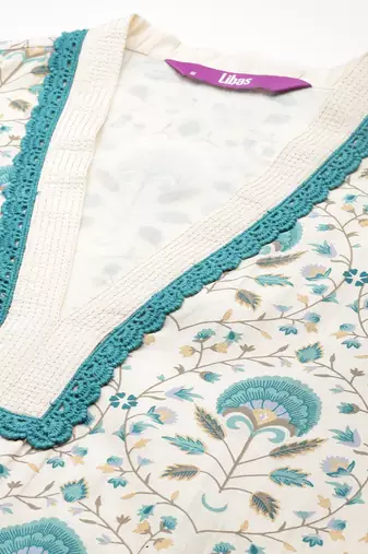 women floral printed regular kurta with trousers