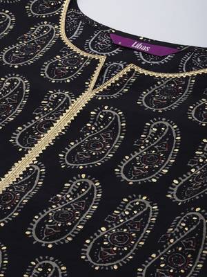 women ethnic motifs printed regular kurta with trousers & with dupatta 3