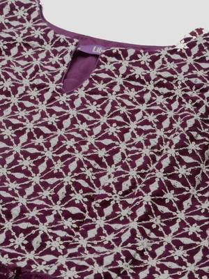 women ethnic motifs embroidered empire thread work kurta with trousers & with dupatta 6