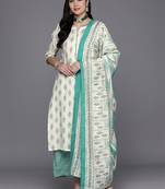 women ethnic motifs printed regular kurta with palazzos & with dupatta