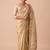 Gold woven design beads and stones silk blend banarasi saree