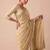 Gold woven design beads and stones silk blend banarasi saree