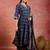 women bandhani printed regular gotta patti kurta with trousers & with dupatta