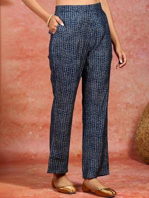 women bandhani printed regular gotta patti kurta with trousers & with dupatta 6