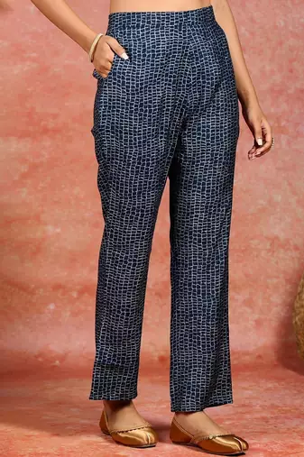women bandhani printed regular gotta patti kurta with trousers & with dupatta