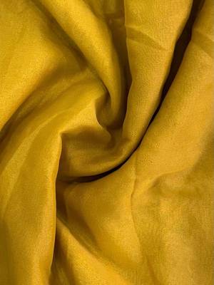 Mustard floral sequinned poly georgette saree 4