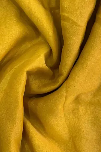 Mustard floral sequinned poly georgette saree