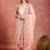 women printed regular thread work kurta with trousers & with dupatta