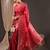 Red ethnic motifs zari silk blend designer banarasi saree