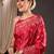 Red ethnic motifs zari silk blend designer banarasi saree