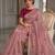 Rose floral embroidered satin saree