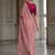 Rose floral embroidered satin saree