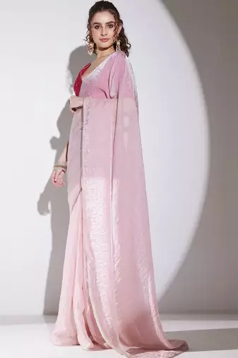 Pink tissue ready to wear saree