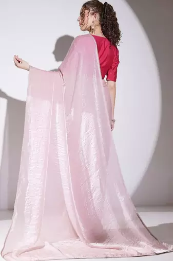 Pink tissue ready to wear saree