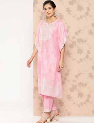 women ethnic motifs printed regular kurta with trousers 6