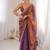 Copper embellished beads and stones satin designer saree