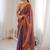 Copper embellished beads and stones satin designer saree