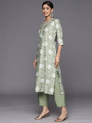 women floral printed regular kurta with trousers & with dupatta 4
