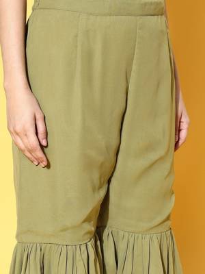 women tiered kurti with sharara & with dupatta 2