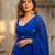 Blue floral embroidered  georgette dhoti saree