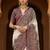Off white ethnic motifs woven design banarasi saree with blouse piece