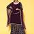 women geometric sequinned georgette straight kurta with sharara & dupatta