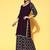 women geometric sequinned georgette straight kurta with sharara & dupatta