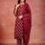 women ethnic motifs printed regular kurta with trousers & with dupatta
