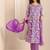 women floral printed empire thread work kurta with trousers & with dupatta