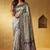 Grey woven design zari silk blend designer saree