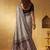Grey woven design zari silk blend designer saree