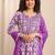 women floral printed empire thread work kurta with trousers & with dupatta
