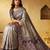 Grey woven design zari silk blend designer saree