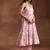 women floral printed tiered kurti with trousers & with dupatta