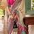 Cream ethnic motifs silk blend designer saree