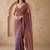 Purple embellished embroidered silk blend designer saree