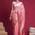 Pink floral zari silk blend handloom paithani saree