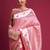 Pink floral zari silk blend handloom paithani saree