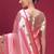 Pink floral zari silk blend handloom paithani saree