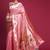 Pink floral zari silk blend handloom paithani saree