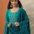 ethnic motifs embroidered regular thread work kurta & trousers with dupatta