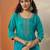 ethnic motifs embroidered regular thread work kurta & trousers with dupatta